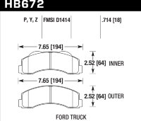 Колодки тормозные HB672P.714 HAWK SuperDuty; 18mm