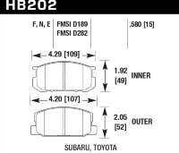 Колодки тормозные HB202N.580 HAWK HP Plus