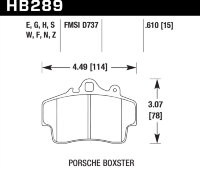 Колодки тормозные HB289G.610 HAWK DTC-60 Porsche Boxster 16 mm