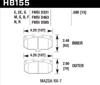 Колодки тормозные HB155M.580 HAWK Black передние MAZDA RX-7