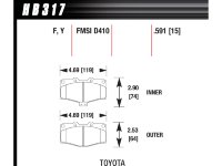 Колодки тормозные HB317Y.591 HAWK LTS; 15mm