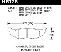 Колодки тормозные HB176E.680 HAWK Blue 9012 Dodge (Rear) 17 mm