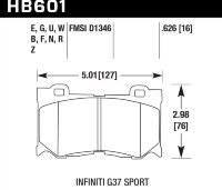 Колодки тормозные HB601Z.626 HAWK PC передние INFINITI FX50/FX37/G37/ Nissan 370Z