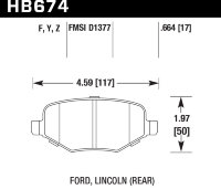 Колодки тормозные HB674Y.664 HAWK LTS, задние, Ford Explorer 2010->