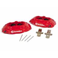 Комплект суппортов 2 шт. Brembo 4 поршня + адаптеры + армир. торм. шланги (2 шт) КРАСНЫЕ VAG-B4B-GN3 - Комплект суппортов 2 шт. Brembo 4 поршня + адаптеры + армир. торм. шланги (2 шт) КРАСНЫЕ VAG-B4B-GN3