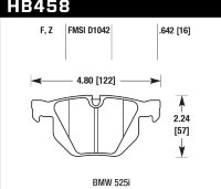 Колодки тормозные HB458F.642 HAWK HPS задние BMW 5 (E60,E61), 6 (E63,64), X5 (E70), X6 (E71)