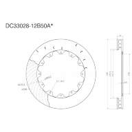 Ротор тормозного диска 330*28mm, DC Brakes DC33028-12B50AR, крепеж под болты, правый - Ротор тормозного диска 330*28mm, DC Brakes DC33028-12B50AR, крепеж под болты, правый