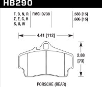 Колодки тормозные HB290E.583 HAWK Blue 9012 задние PORSCHE 911 (997), (986), (996), Cayman