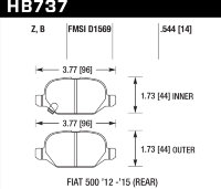 Колодки тормозные HB737Z.544 HAWK PC; 14mm