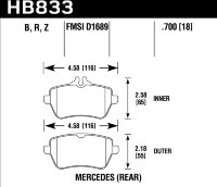Колодки тормозные HB833B.700 HAWK HPS 5.0 Mercedes-Benz S550 4Matic задние