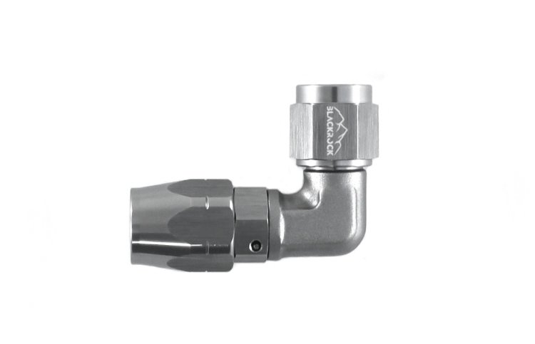 - 6 AN (6AN AN6) фитинг 90°, кованый, BLACKROCK LAB A06-090-6Ti