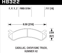 Колодки тормозные HB322F.717 HAWK HPS передние Hummer H2 / CHEVROLET Suburban