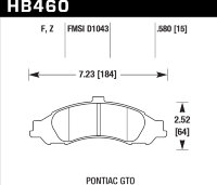 Колодки тормозные HB460F.580 HAWK HPS