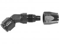 - 6 AN (6AN AN6) фитинг 45°, кованый, BLACKROCK LAB ЧЁРНЫЙ A06-045-6BK