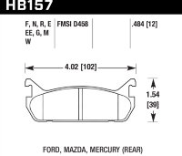 Колодки тормозные HB157M.484 HAWK Black Mazda Miata MX-5 1.6L (Rear) 12 mm