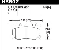 Колодки тормозные HB602Z.545 HAWK PC задние INFINITI FX37 / FX50 / G / M / Nissan 370Z