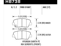 Колодки тормозные HB738Y.662 HAWK LTS 2014 Veloster Sante Fe
