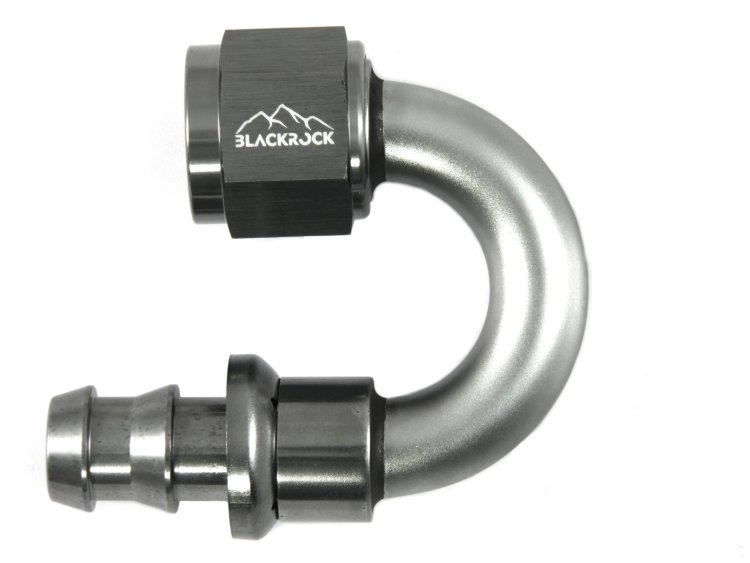 - 10 AN (10AN AN10) фитинг 180 градусов, PUSH FIT серия BLACKROCK LAB P10-180-7Ti