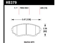 Колодки тормозные HB379Y.626 HAWK LTS; 16mm