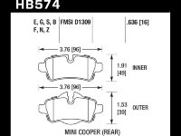 Колодки тормозные HB574B.636 HAWK HPS 5.0; 16mm