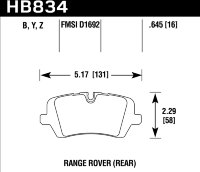 Колодки тормозные HB834Y.645 HAWK LTS Land Rover Range Rover Supercharged задние