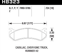 Колодки тормозные HB323B.724 HAWK Street 5.0 задние Hummer H2 / CHEVROLET Tahoe