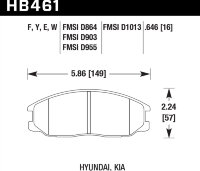Колодки тормозные HB461W.646 HAWK DTC-30; Hyundai, Kia 17mm