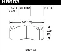 Колодки тормозные HB603N.616 HAWK HP Plus, BMW Performance;  MINI JCW;