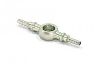 Фитинг banjo d10 mm, двойной вход шланга D-03 сталь, под опрессовку S5098-03P, Goodridge