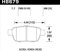 Колодки тормозные HB679Z.600 HAWK Perf. Ceramic  задн  Honda Ridgeline ; Acura TL 2009-2013