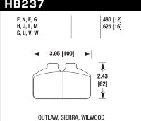 Колодки тормозные HB237M.480 HAWK Black Wilwood BB 12 mm