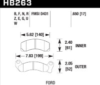 Колодки тормозные HB263G.650 HAWK DTC-60 Mustang 17 mm