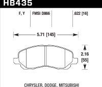 Колодки тормозные HB435Y.622 HAWK LTS передние Mitsubishi Lancer 9, 10