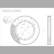 Ротор тормозного диска 405*34mm, DC Brakes DC40534-12H62AR, H крепеж, прав. (Brembo, JBT) - Ротор тормозного диска 405*34mm, DC Brakes DC40534-12H62AR, H крепеж, прав. (Brembo, JBT)