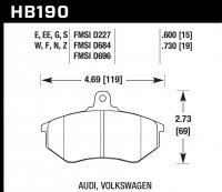 Колодки тормозные HB190D.600 HAWK ER-1