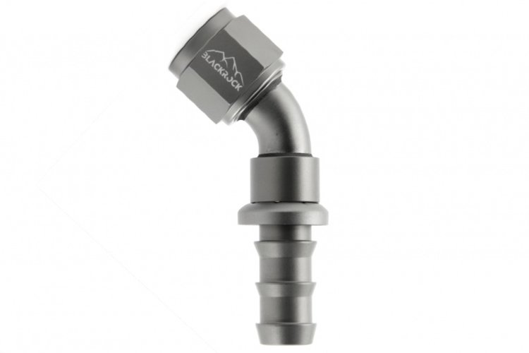 - 10 AN (10AN AN10) фитинг 45 градусов PUSH FIT серия BLACKROCK LAB P10-045-7Ti