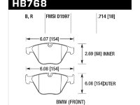 Колодки тормозные HB768R.714 HAWK Street Race; 18mm