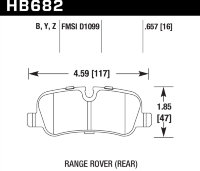 Колодки тормозные HB682Y.657 HAWK LTS задние Land Rover Discovery/Range Rover/Range Rover Sport