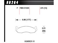Колодки тормозные HB264P.575 HAWK SuperDuty; 15mm