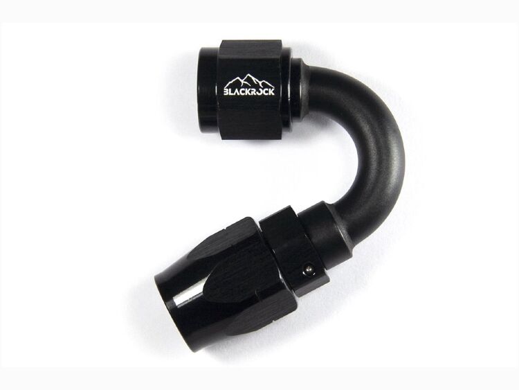 - 6 AN (6AN AN6) фитинг 150°, 20 серия Cutter Style, BLACKROCK LAB ЧЁРНЫЙ, A06-150-2BK