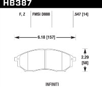 Колодки тормозные HB387Z.547 HAWK PC передние INFINITI FX / G /  M  (USA)