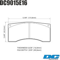 Колодки тормозные DC9015E16 DC Brakes RT.2 Alcon, Wilwood, Brembo, JBT FB4P1