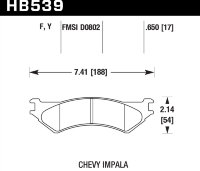 Колодки тормозные HB539Y.650 HAWK LTS