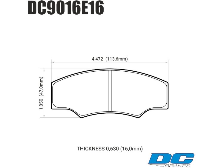 Колодки тормозные DC9016E16 DC Brakes RT.2 16mm ALCON H type; AP RACING; HPB тип 5; PROMA 4 порш