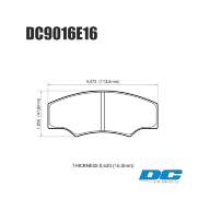 Колодки тормозные DC9016E16 DC Brakes RT.2 16mm ALCON H type; AP RACING; HPB тип 5; PROMA 4 порш - Колодки тормозные DC9016E16 DC Brakes RT.2 16mm ALCON H type; AP RACING; HPB тип 5; PROMA 4 порш