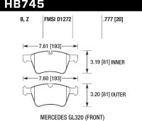 Колодки тормозные HB745B.777 HAWK Street 5.0 перед  MB M W164; R W251; GL W164