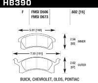 Колодки тормозные HB390F.602 HAWK HPS передние PONTIAC Grand Am