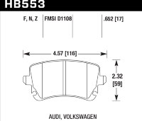 Колодки тормозные HB553F.652 HAWK HPS AUDI A6 4F, A4 8E, VW,