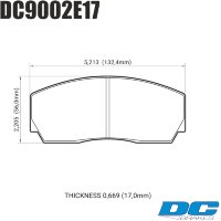Колодки тормозные DC9002E17 DC Brakes RT.2 Proma 4 поршн. ТМ2.334, ТМ2.332, AP Racing, Rotora