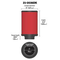Воздушный фильтр нулевого сопротивления AEM 21-2036DK посадочный d=76mm, под Carbonio  - Воздушный фильтр нулевого сопротивления AEM 21-2036DK посадочный d=76mm, под Carbonio 